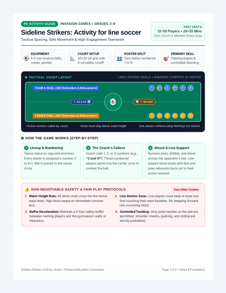 Sideline Strikers Activity Guide