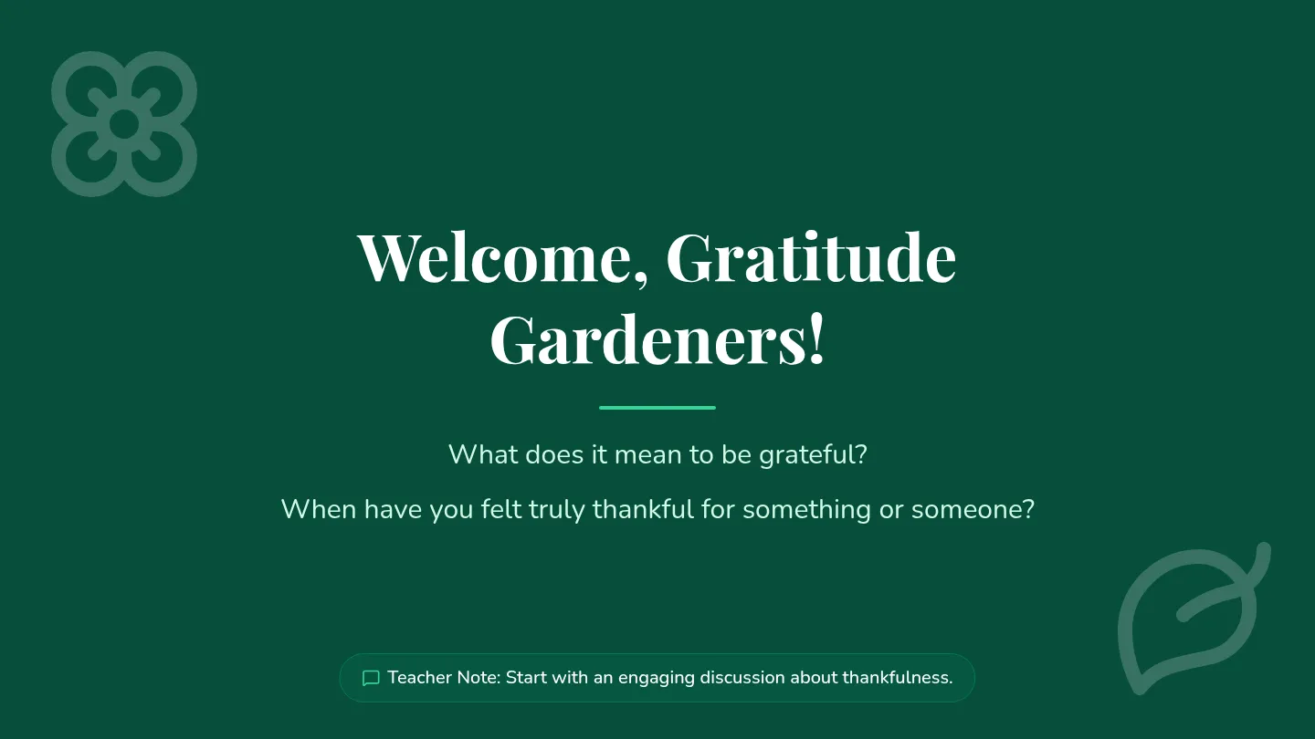 Gratitude Gardeners Presentation Slides