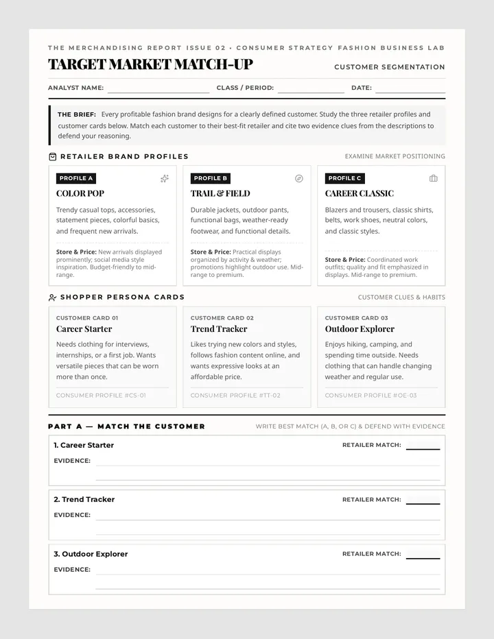 Target Market Match Worksheet