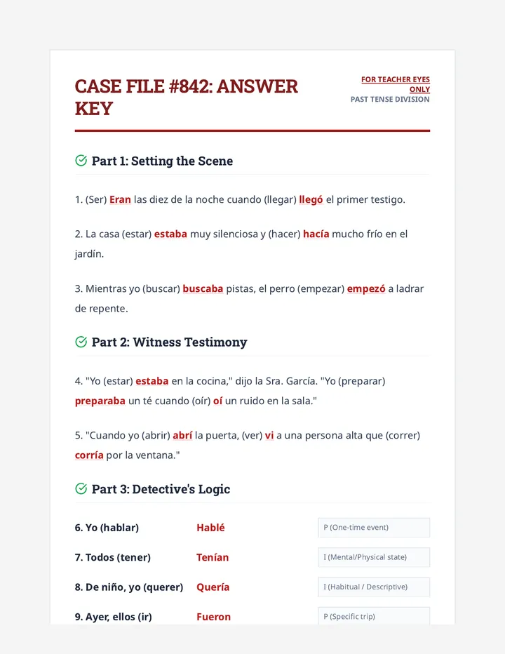Case File Answer Key