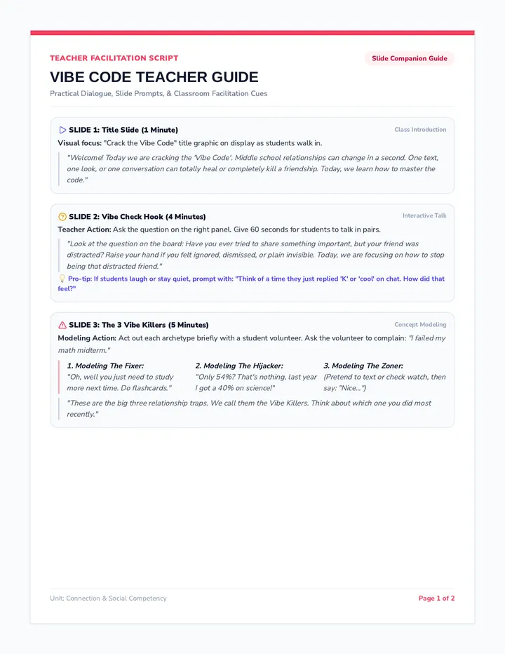 Vibe Code Teacher Guide