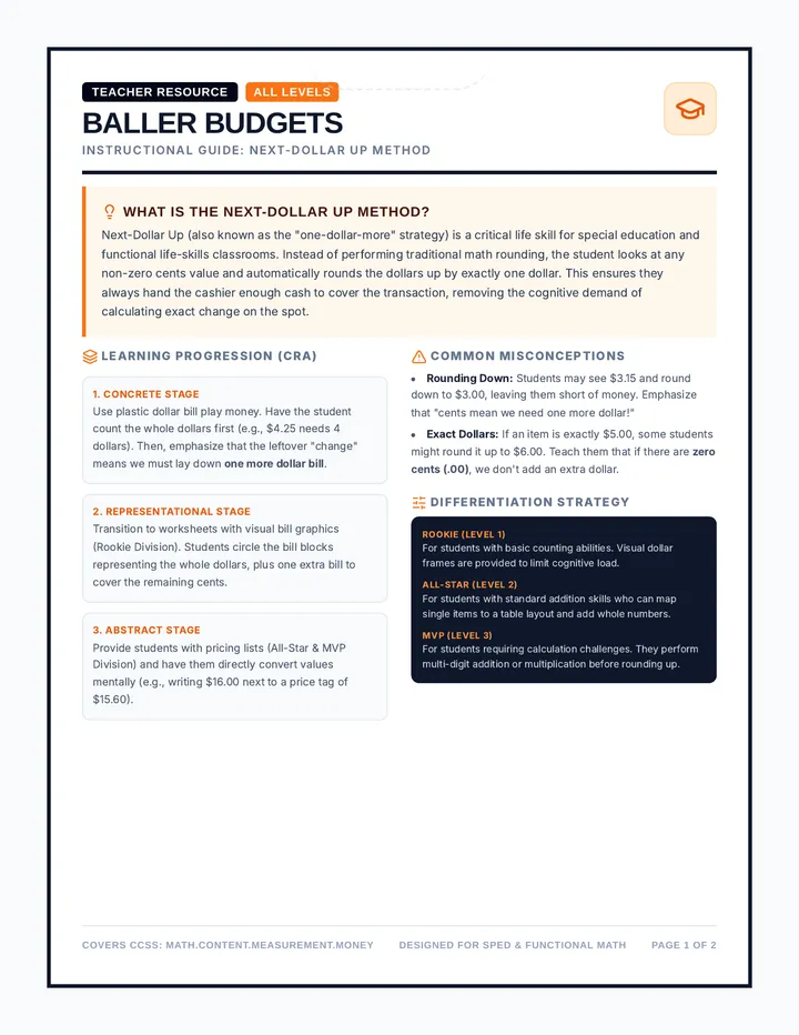 Baller Budgets Teacher Guide