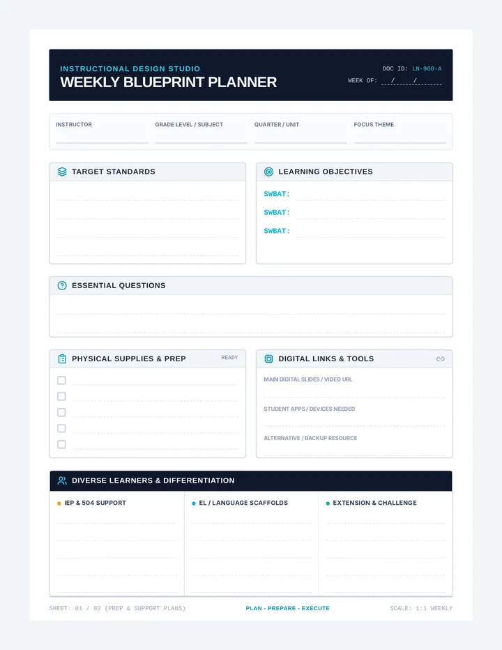 Weekly Blueprint Planner