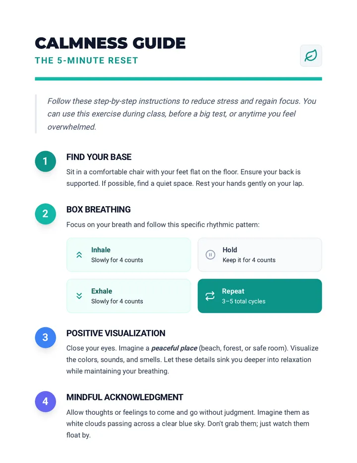 Calmness Activity Guide