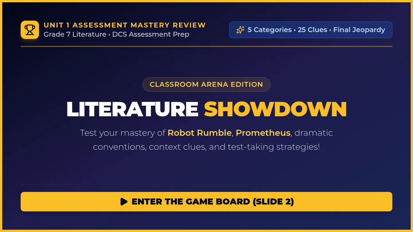Literature Showdown Slides