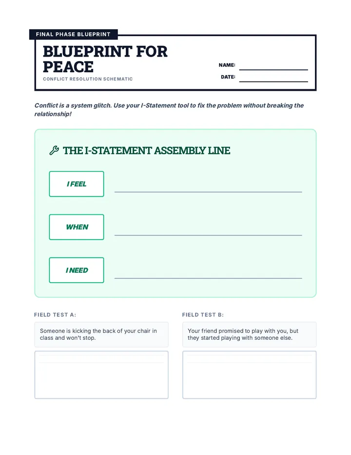 Blueprint for Peace Worksheet