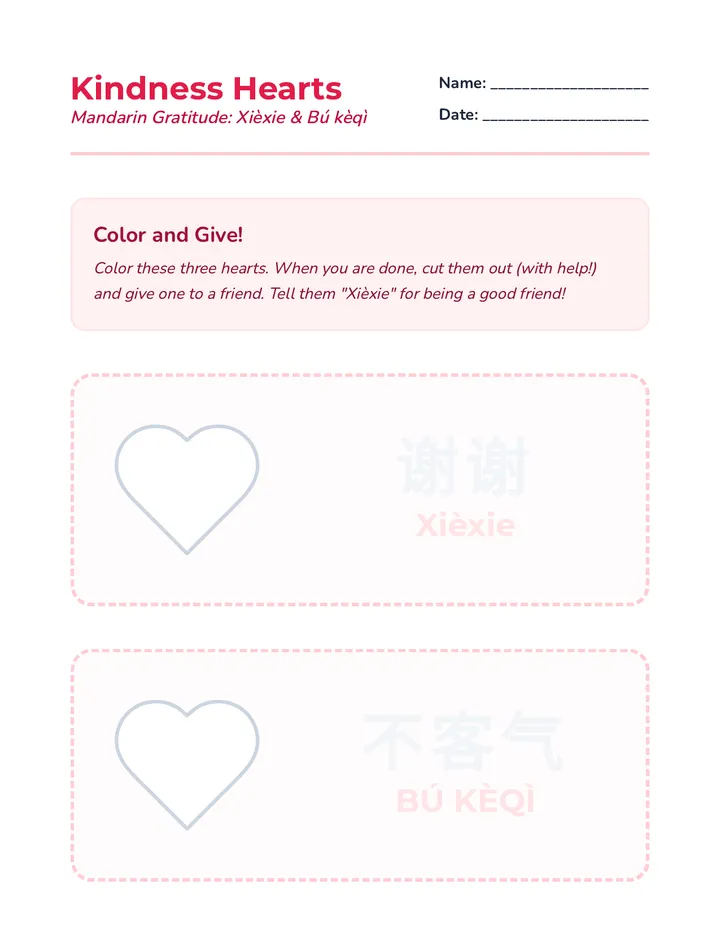 Kindness Hearts Activity