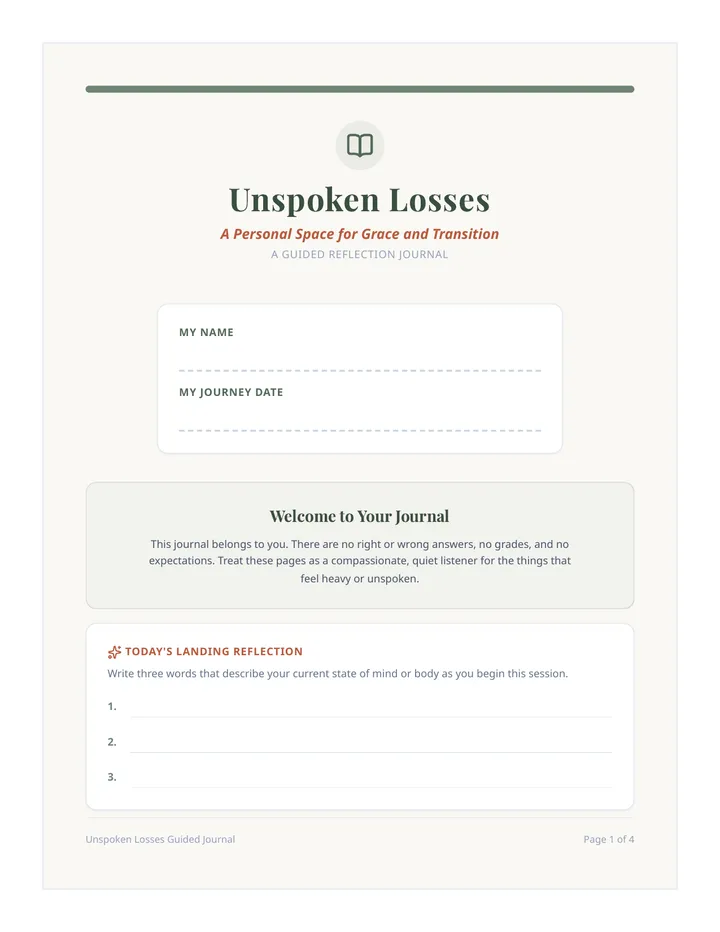 Unspoken Losses Guided Journal