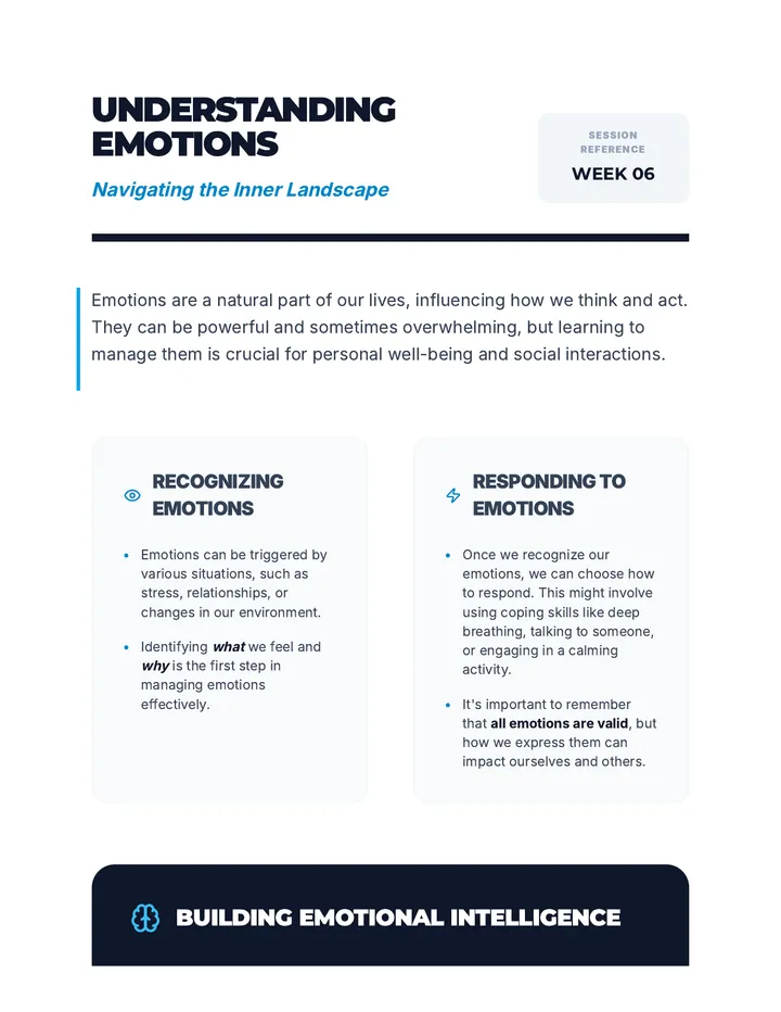Understanding Emotions Reading Material
