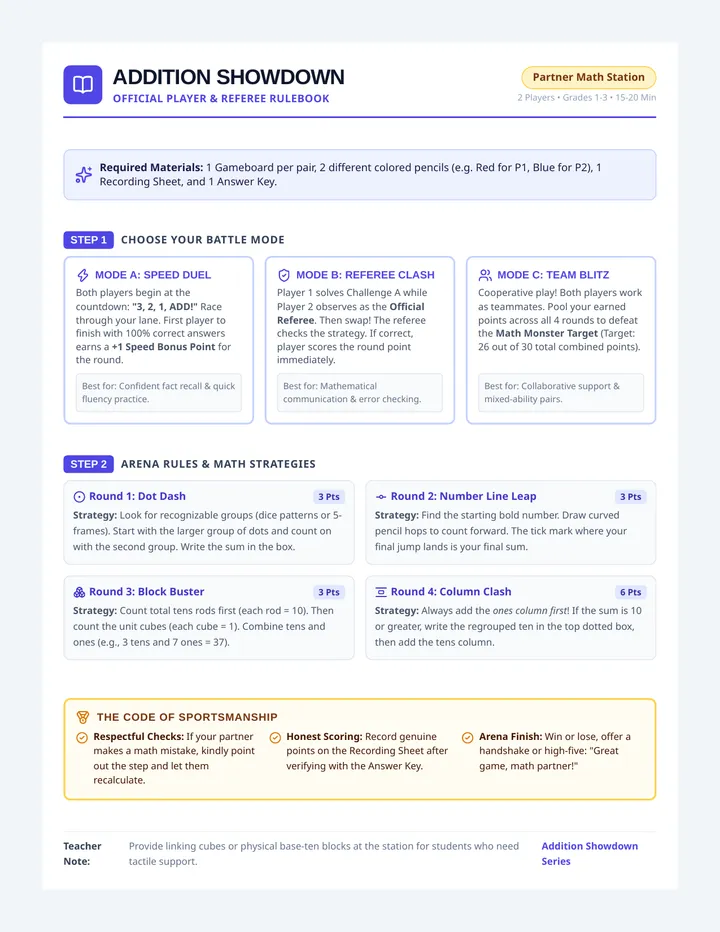 Showdown Rules Directions Guide