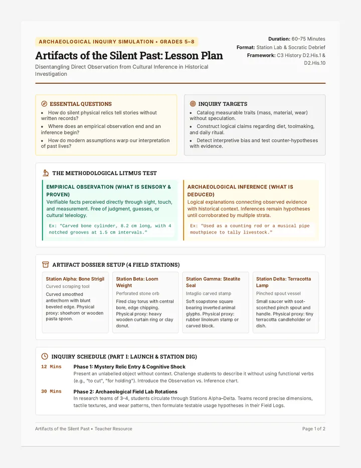 Silent Past Lesson Plan
