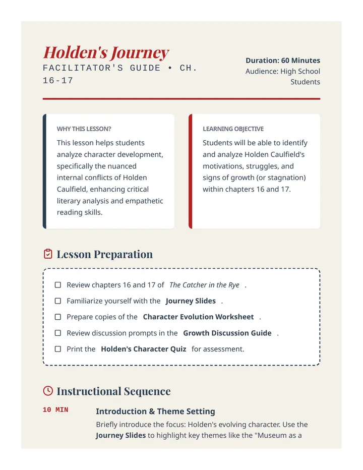 Journey Lesson Plan
