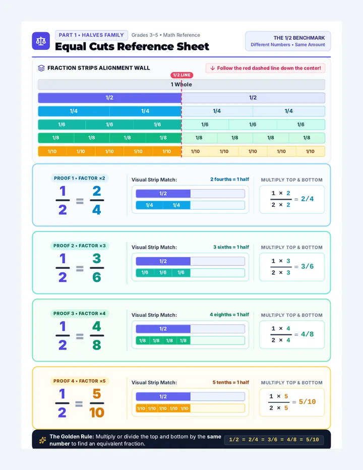 Equal Cuts Reference Sheet
