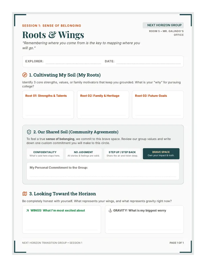 Roots Wings Worksheet