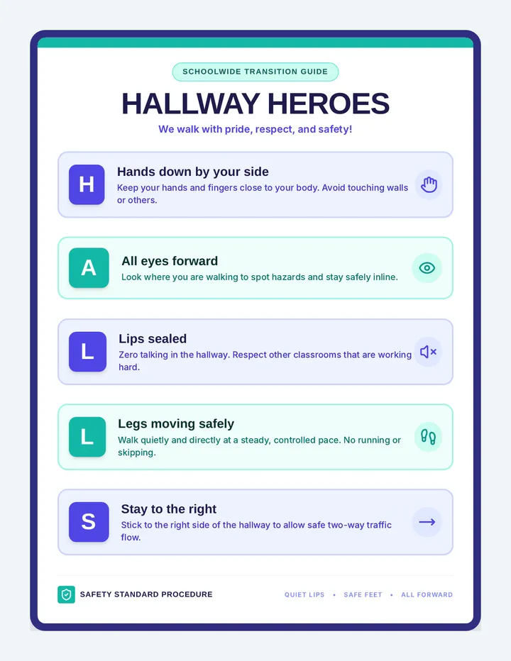 Hallway Anchor Chart Poster
