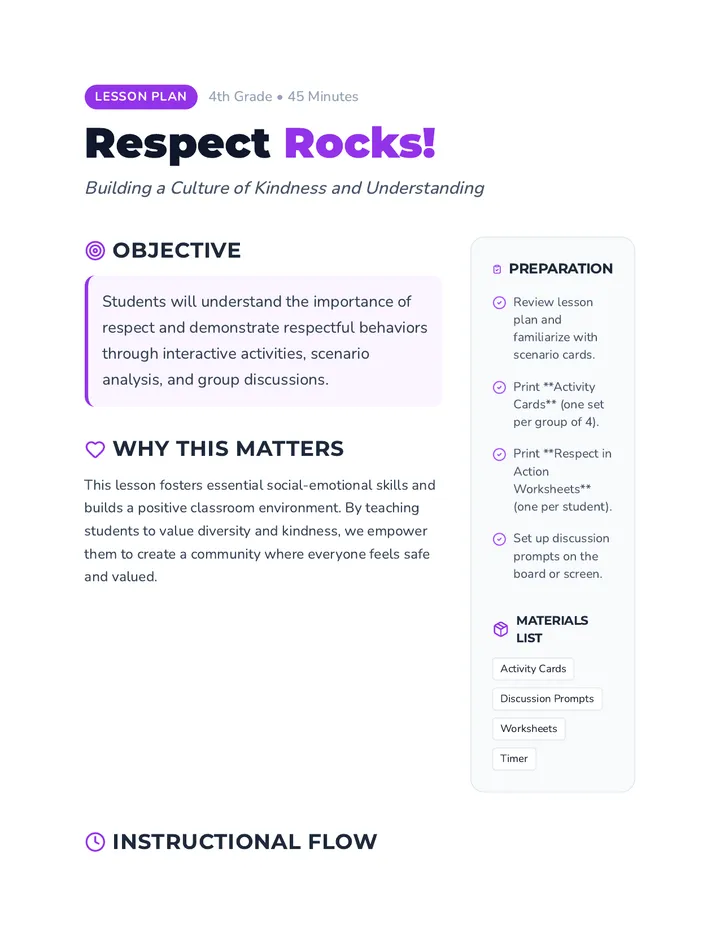 Respect Rocks Respect Rocks Building Kindness • Lesson • Lenny.com