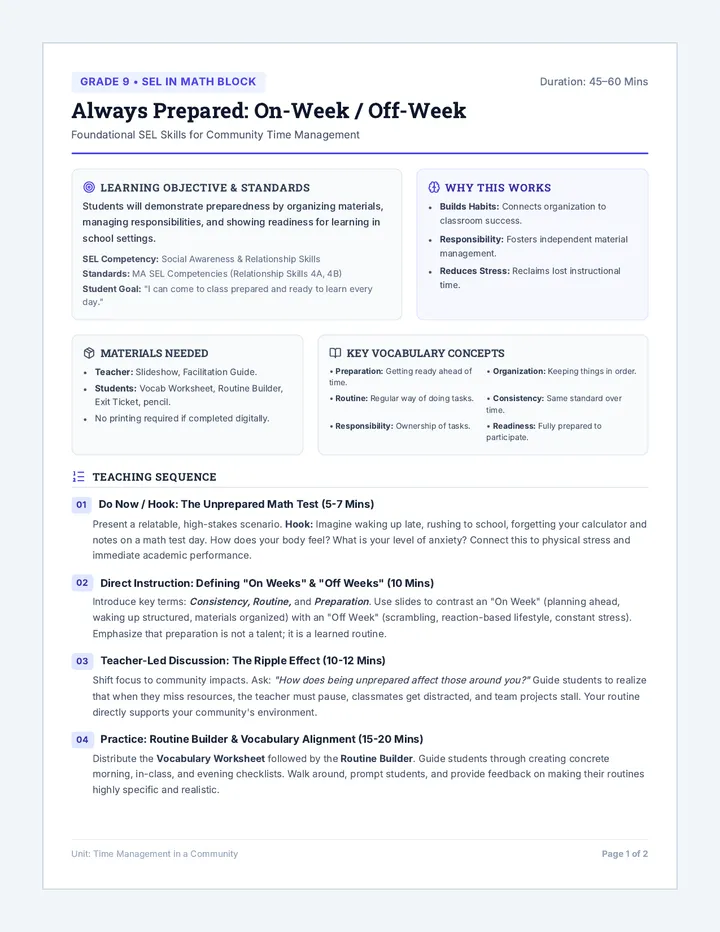 Always Prepared Teacher Guide