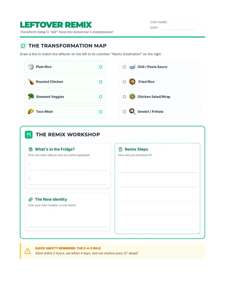 Leftover Remix Worksheet