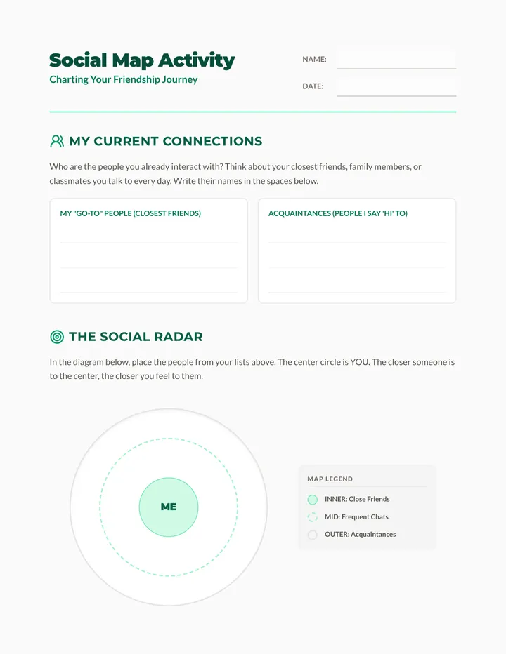 Social Map Worksheet