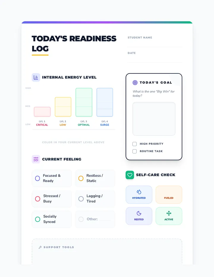 Daily Readiness Log Student Document Graph v3 Final