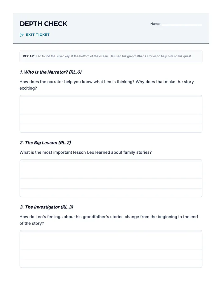 Depth Check Exit Ticket