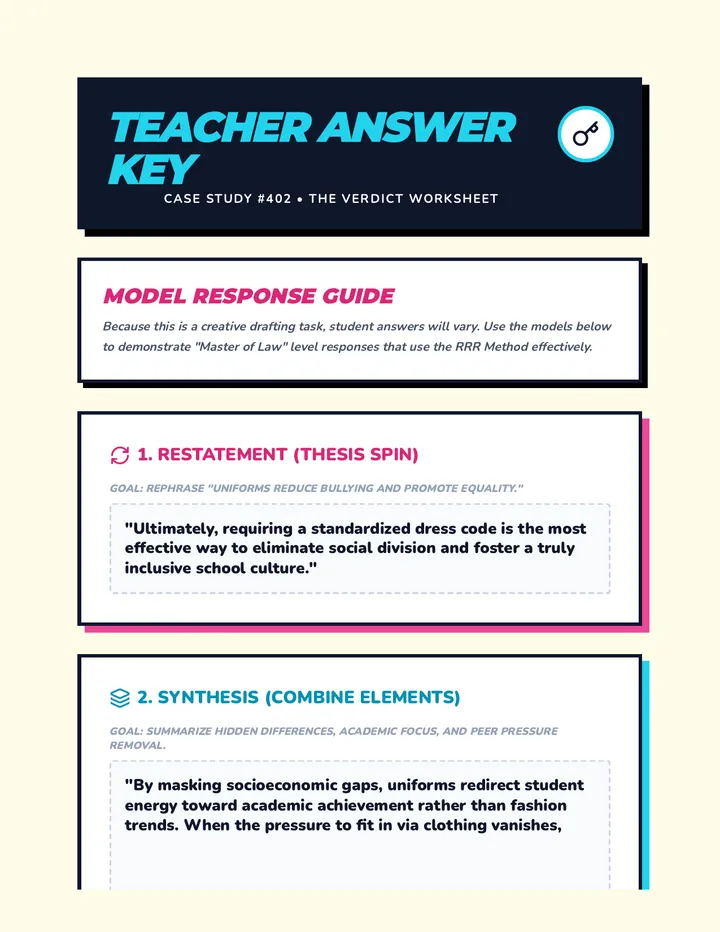 The Verdict Answer Key