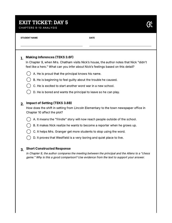 Day 5 Exit Ticket