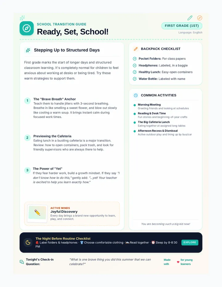 First Grade Readiness Newsletter