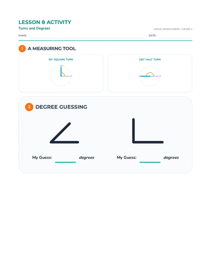 Degrees and Turns Worksheet Revised