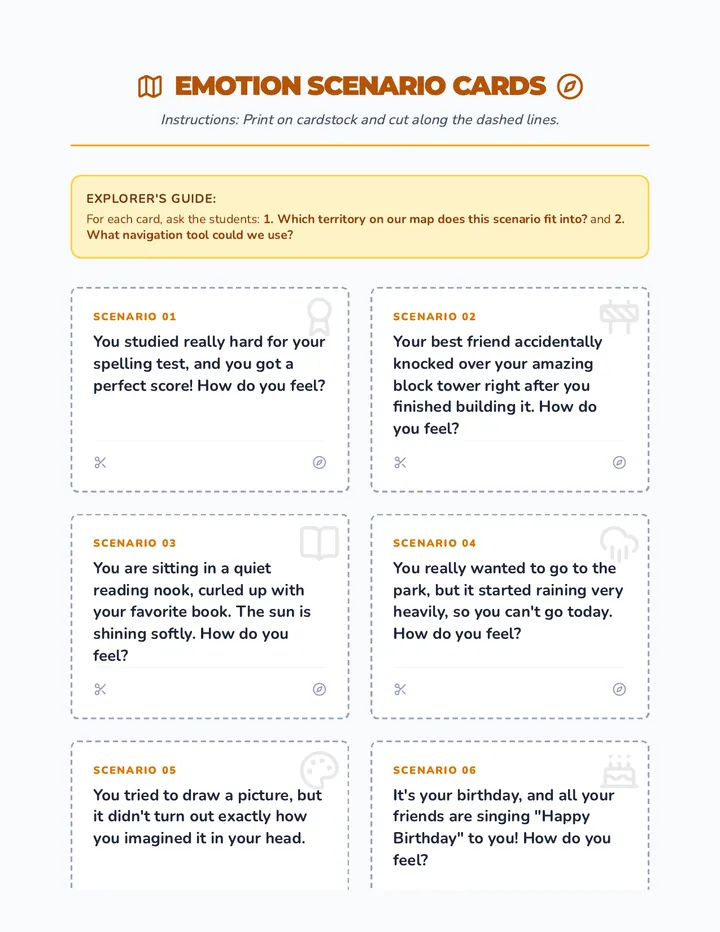 Emotion Scenario Cards Activity