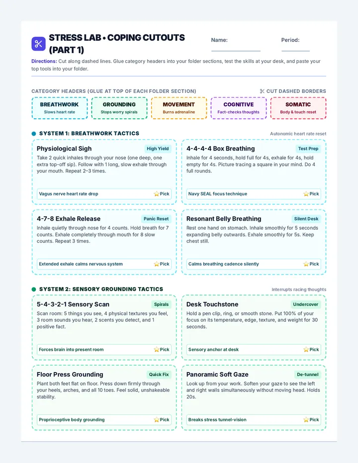 Stress Lab Cutout Cards