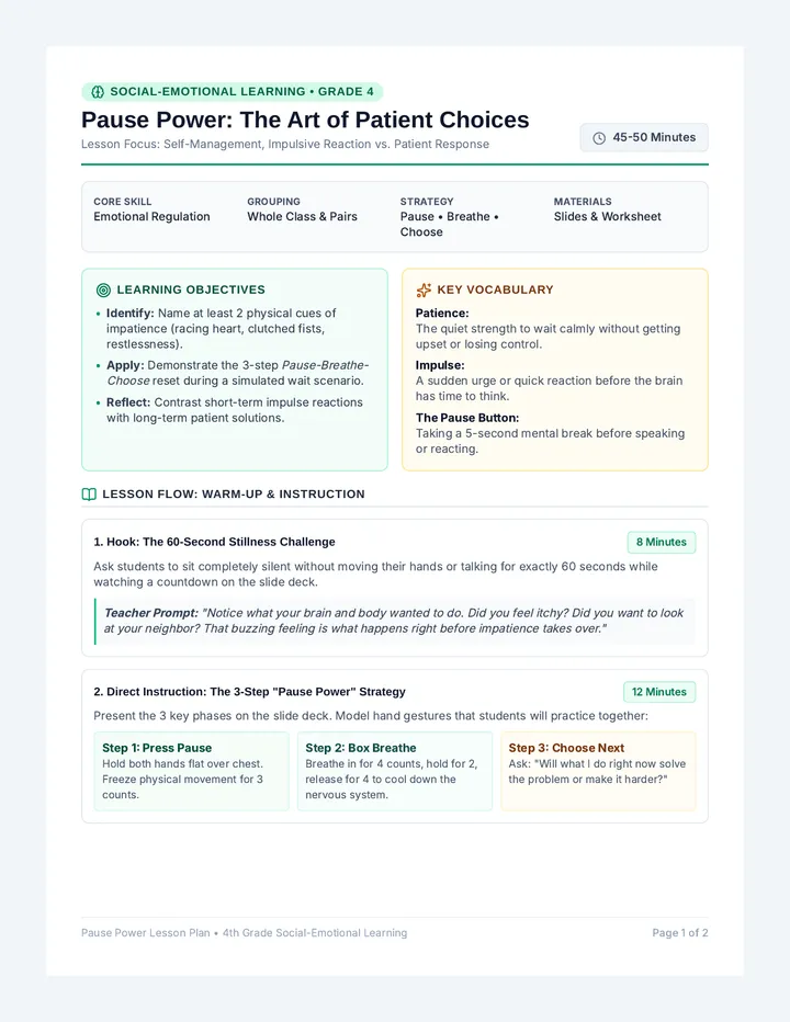 Pause Power Lesson Plan