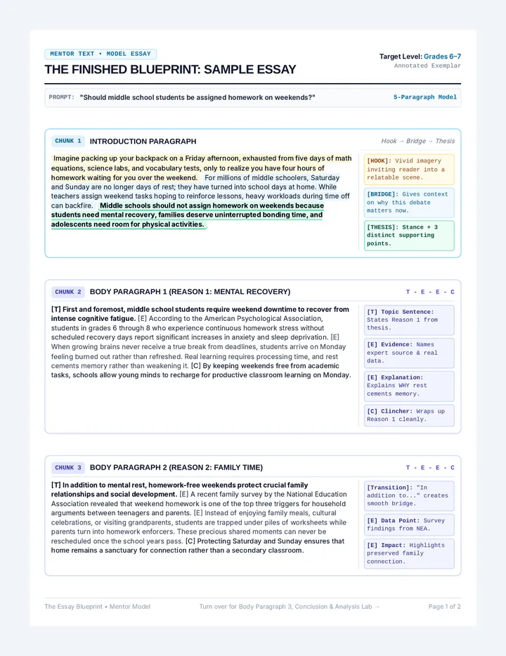Sample Essay Mentor Handout