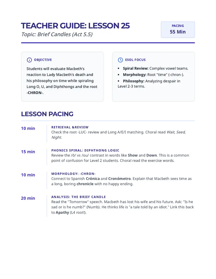 Brief Candles Teacher Guide