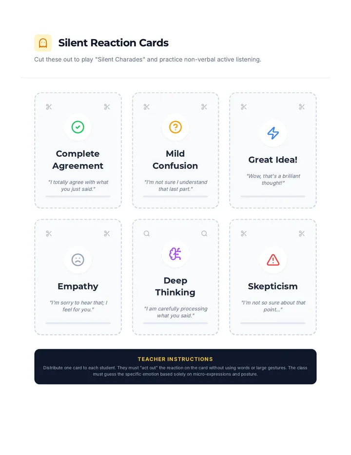 Silent Reaction Cards