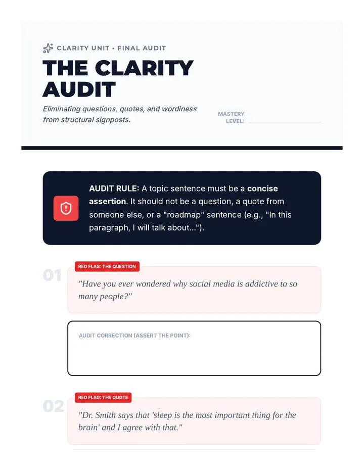 The Clarity Audit Worksheet