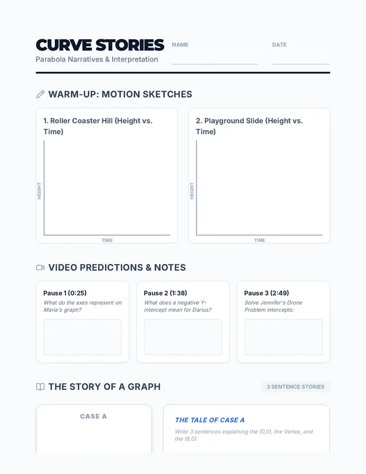 Curve Stories Worksheet