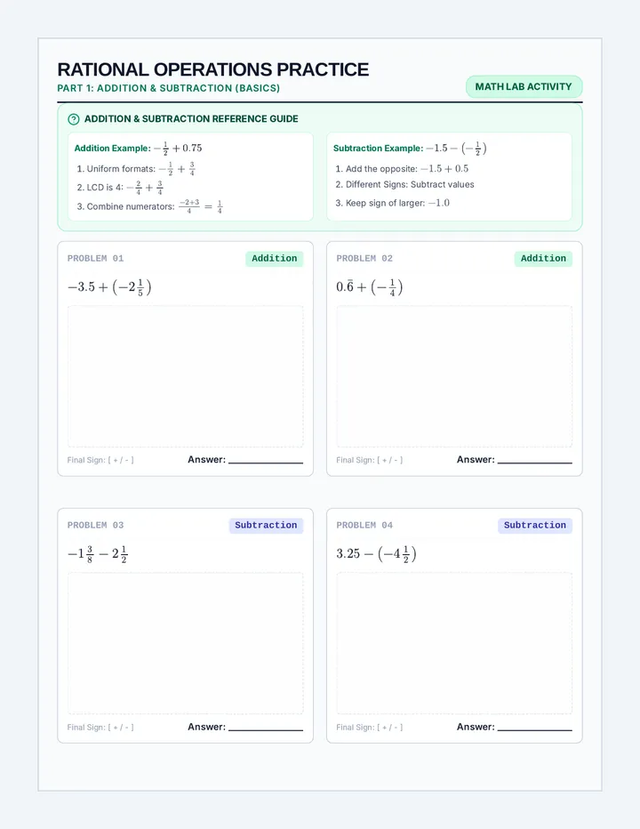 Rational Operations Student Practice