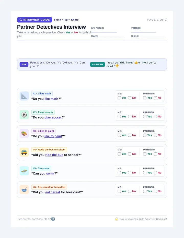 Partner Interview Guide Worksheet