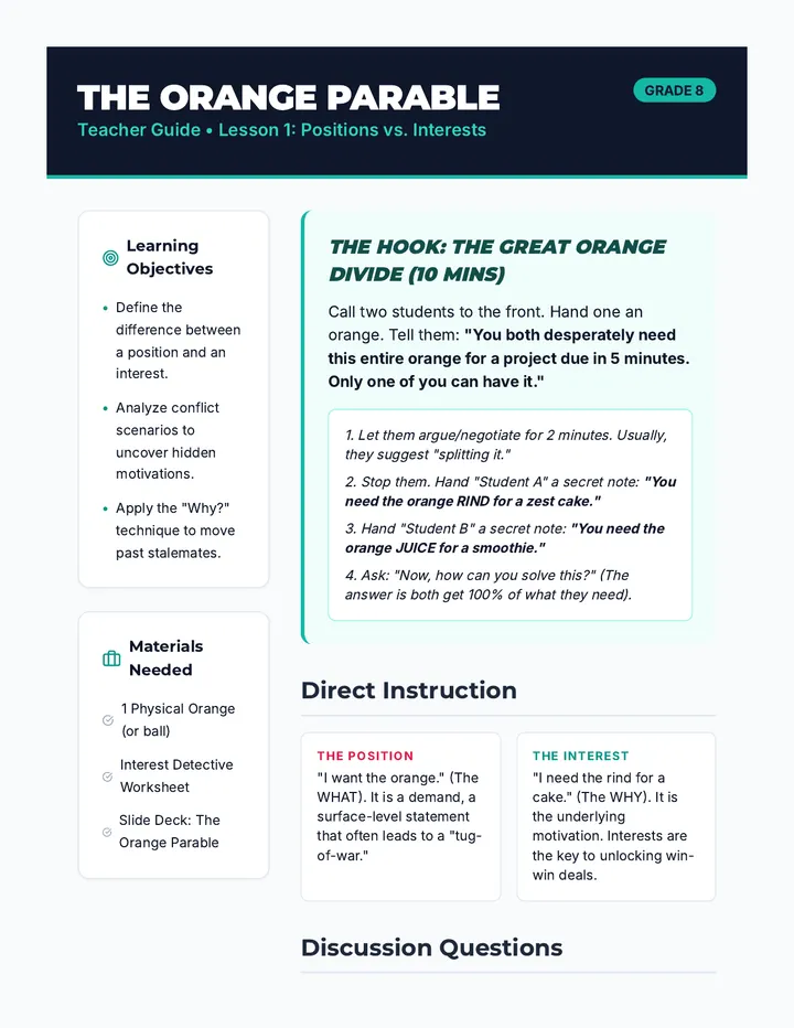 Orange Parable Teacher Guide