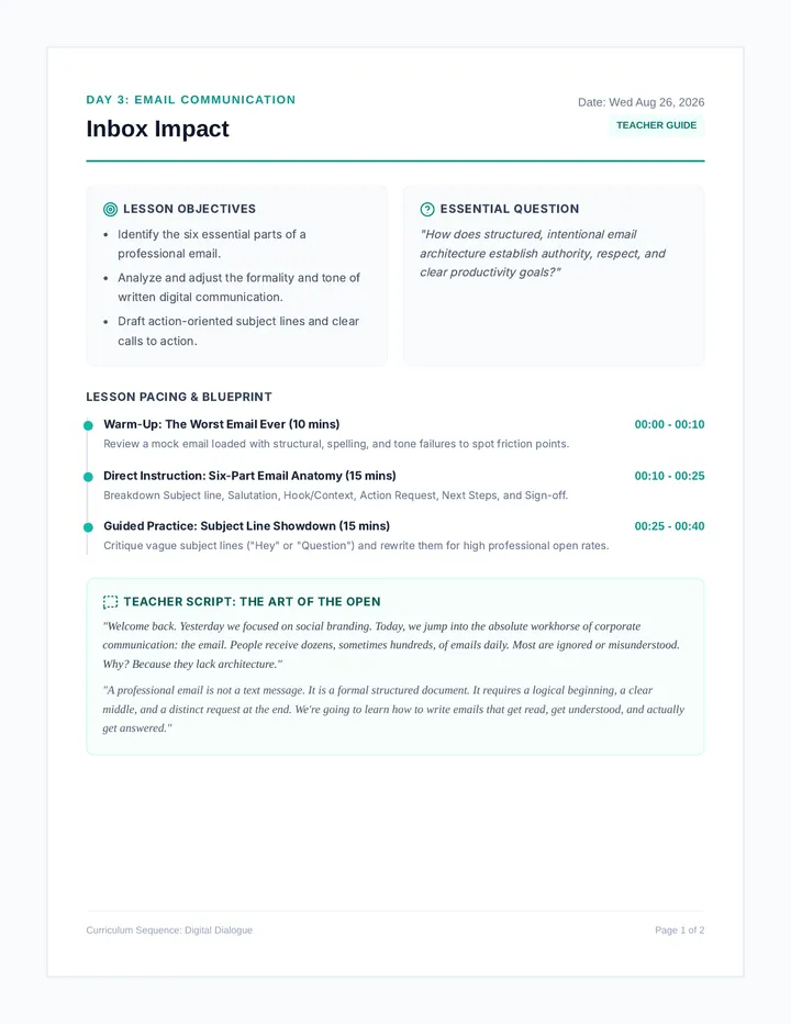 Inbox Impact Teacher Guide