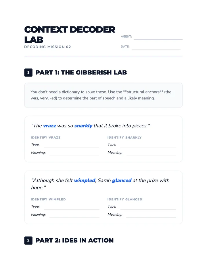 Context Decoder Worksheet