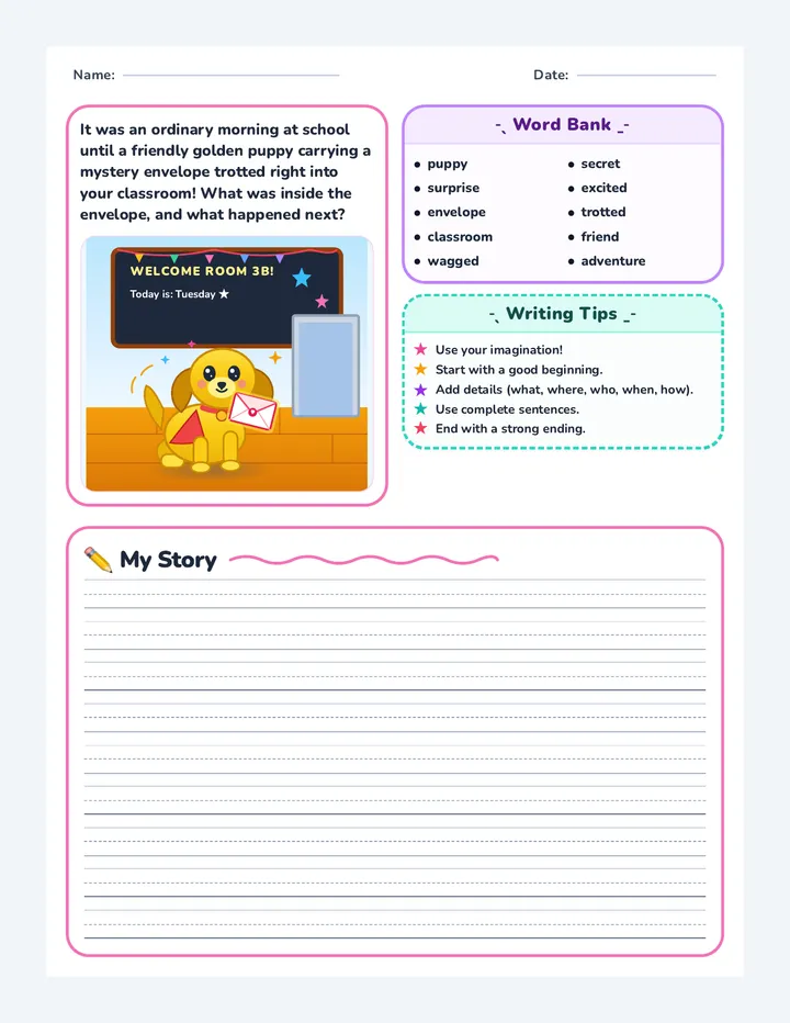 Everyday Surprise Writing Worksheet
