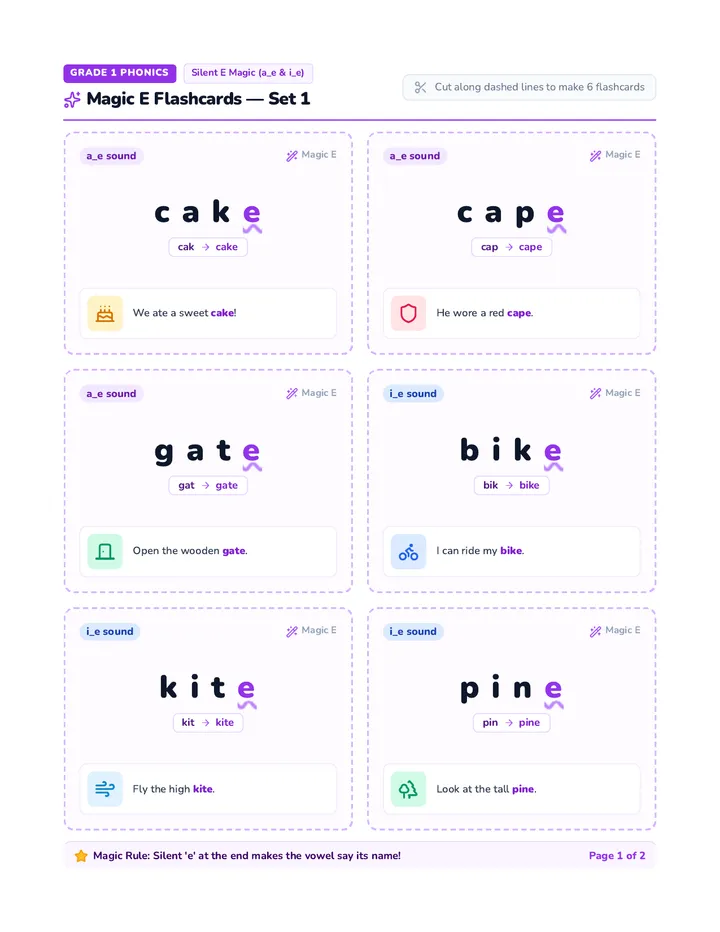 Magic E Flashcards