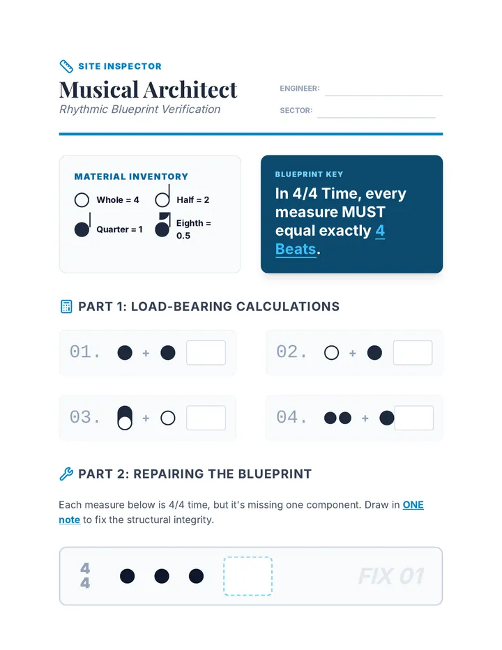 Musical Architect Worksheet