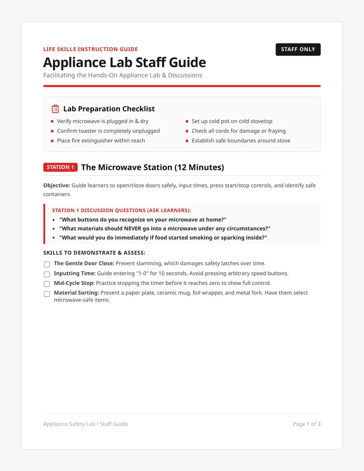 Appliance Safety Staff Guide