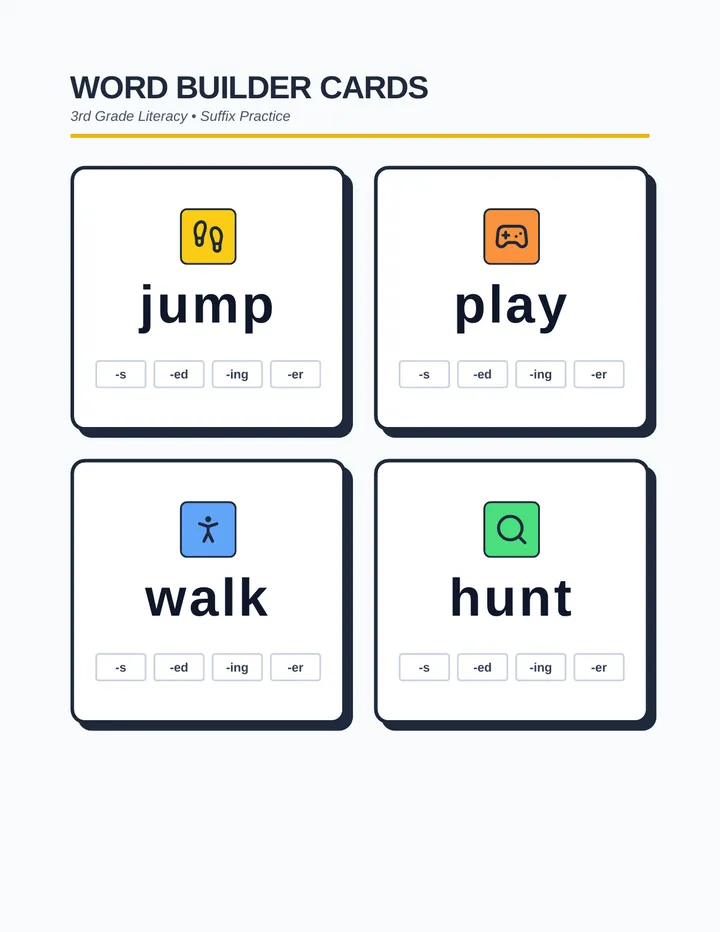 Word Builder Flashcards page 1