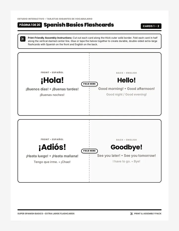 Spanish Basics Flashcards