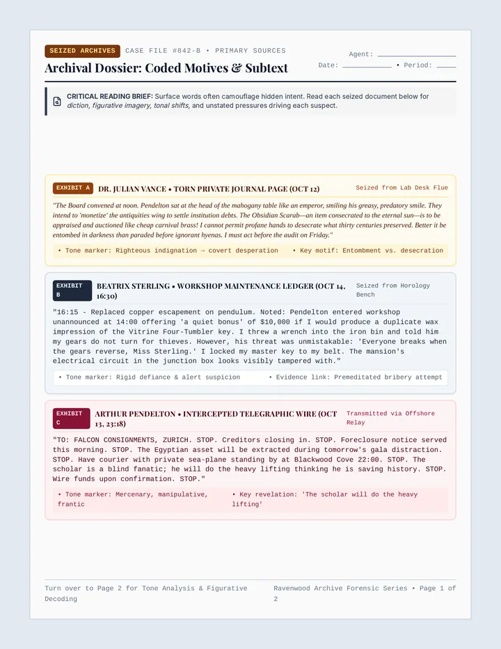 Archival Evidence Worksheet