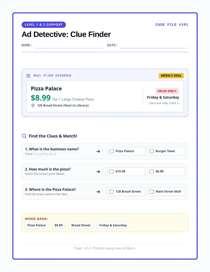 Ad Detectives Worksheet